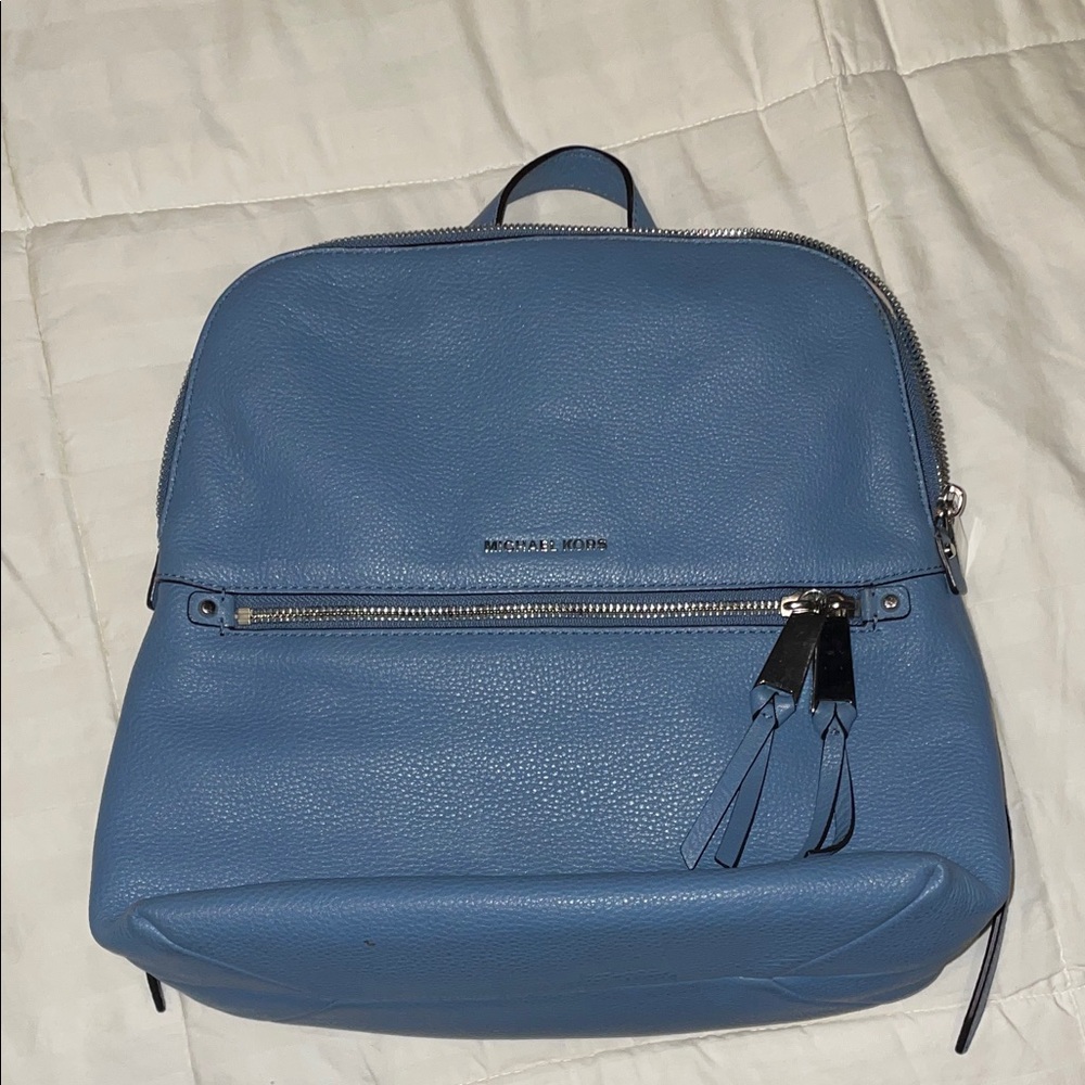 Michael Kors Sky Blue Leather Backpack